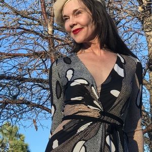 Diane Von Furstenberg print on silk jersey dress.